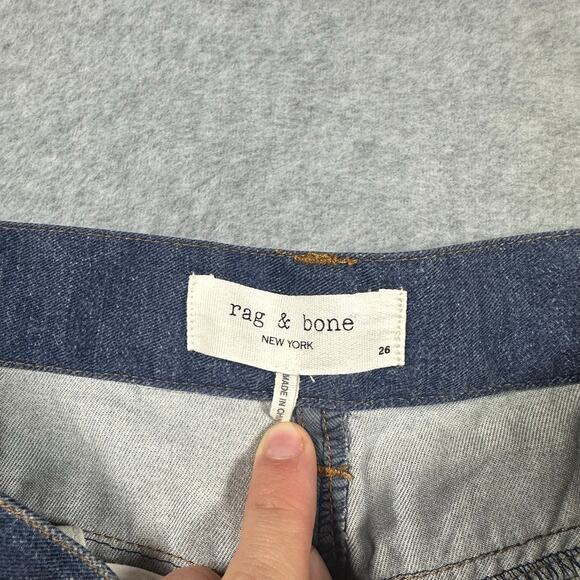 Rag & Bone Miramar Wide Leg Jeans Women Size 26 Blue Denim Medium Wash 5-Pockets - Picture 7 of 12